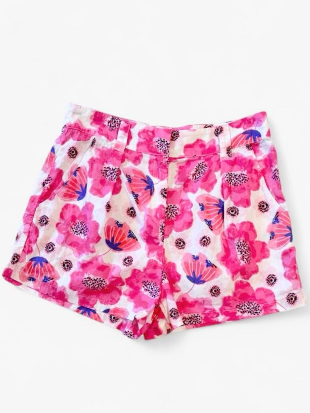 TCEC Pink Floral Tailored 100% Cotton Shorts Size M